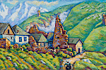 'Let village', 84 x 47 cm, oil on canvas, Svirsk, 1987