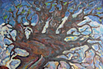'Old tree', 89 x 89 cm, oil on canvas, Svirsk, 1990
