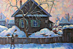 'Winter day', 40 x 42,5, oil on canvas, Svirsk, 1999