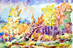 'Autumn', 30 x 42, watercolor on paper, Svirsk, 1998