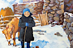 'Little old man', 70 x 70,5, oil on canvas, Vladikavkaz, 2017