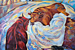 'Bullfight', 80 x 90 cm, oil on canvas, Vladikavkaz, 2012
