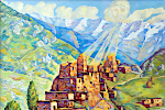 'Nar, homeland of Kosta Khetagurov', 79 x 66 cm, oil on canvas, Vladikavkaz, 2013