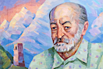 'Портрет художника Козаева Вало', 90 x 60, х.м., г. Владикавказ, 2015 г.