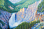 'Waterfall in the mountains', 60 x 80 cm, oil on canvas, Svirsk, 2005