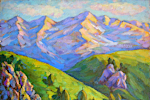 'Summer in the mountains', 47 x 40 cm, oil on canvas, Svirsk, 2000