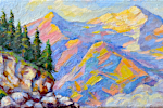 'Mountains', 79 x 26 cm, oil on canvas, Svirsk, 2000