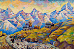'Shepherds / Autumn', 119 x 60 cm, oil on canvas, Vladikavkaz, 2018