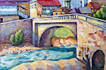 'Old bridge', 80 x 80, oil on canvas, Svirsk, 2009