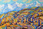 'Old towers', 70 x 116, oil on canvas, Vladikavkaz, 2014